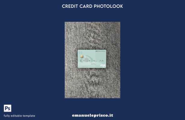 modello frontale photolook con carta di debito Visa Salvador Banco Azteca stile 
